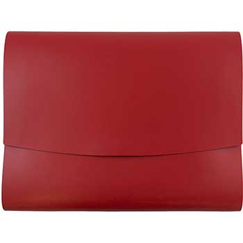 JAM Paper Italian Leather Portfolios with Snap Closure, 10 1/2&quot; x 13&quot; x 3/4&quot;, Red, 12/PK