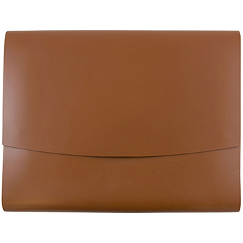 JAM Paper Italian Leather Portfolio with Snap Closure, 10 1/2&quot; x 13&quot; x 3/4&quot;, Brown
