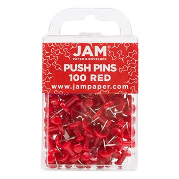 JAM Paper Pushpins, Red, 100/Pack