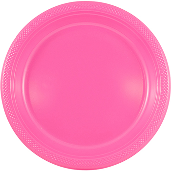 JAM Paper Round Plastic Party Plates - Small - 7&quot; - Fuchsia - 20/pack