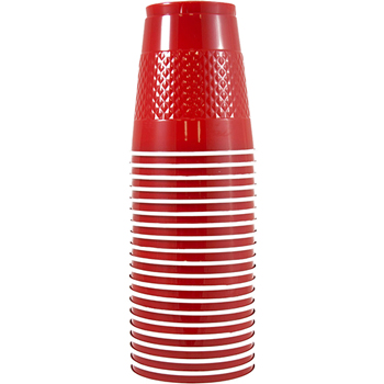 JAM Paper Plastic Cups - 12 oz - Red - 20/pack