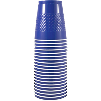 JAM Paper Cups, 12 oz, Plastic, Blue, 20/Pack