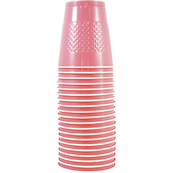 JAM Paper Cups, 12 oz, Plastic, Baby Pink, 200/Case