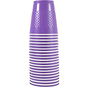 JAM Paper Cups, 12 oz, Plastic, Purple, 20/Pack