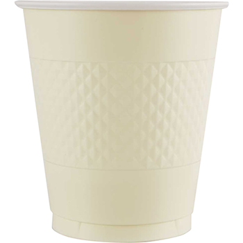 JAM Paper Bulk Plastic Cups - 12 oz - Ivory - 200 Cups/Case