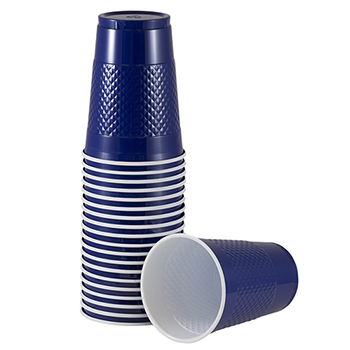 JAM Paper Party Cups, 16 oz, Plastic, Navy Blue, 20/Pack