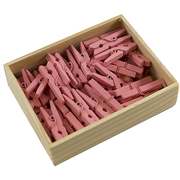 JAM Paper Wood Clothespins, 1 1/8&quot;, Pink, 50/PK