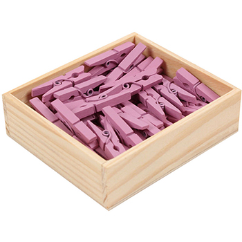 JAM Paper Wood Clothespins, 1 1/8&quot;, Lavender Purple, 50/PK