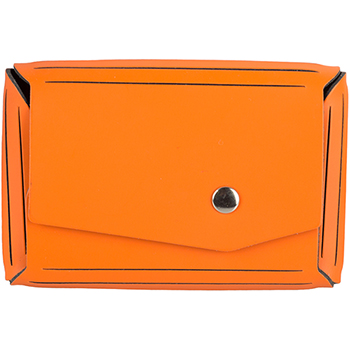 JAM Paper Italian Leather Business Card Holder Case with Angular Flap, Orange, 100/PK