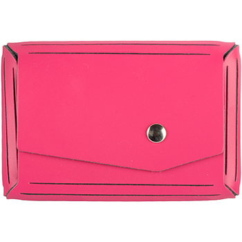 JAM Paper Italian Leather Business Card Holder Case with Angular Flap, Fuchsia Pink, 100/PK