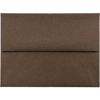 JAM Paper A2 Premium Invitation Envelopes, 4 3/8&quot; x 5 3/4&quot;, Chocolate Brown Recycled, 50/BX