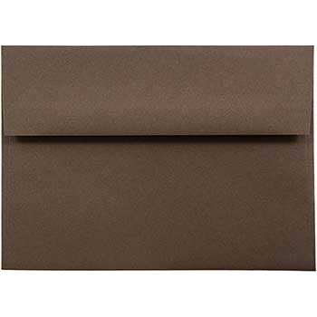JAM Paper A7 Premium Invitation Envelopes, 5 1/4&quot; x 7 1/4&quot;, Chocolate Brown Recycled, 50/BX