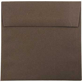 JAM Paper Premium Square Invitation Envelopes, 6&quot; x 6&quot;, Chocolate Brown, 50/BX