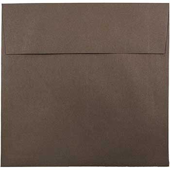 JAM Paper Square Premium Invitation Envelopes, 8 1/2&quot; x 8 1/2&quot;, Chocolate Brown Recycled, 50/BX