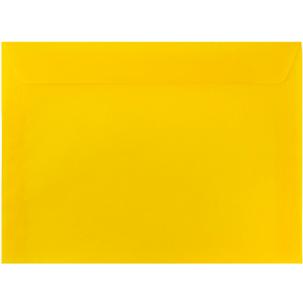 JAM Paper Booklet Translucent Vellum Envelopes, 9&quot; x 12&quot;, Sun Yellow, 25/PK