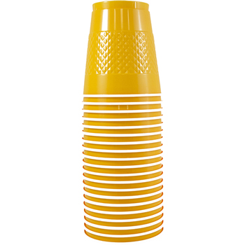 JAM Paper Bulk Plastic Cups - 12 oz - Yellow - 200 Cups/Case