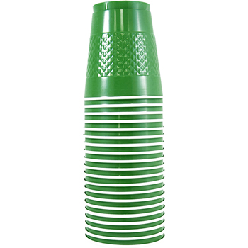 JAM Paper Bulk Plastic Cups, 12 oz., Green, 200/CS