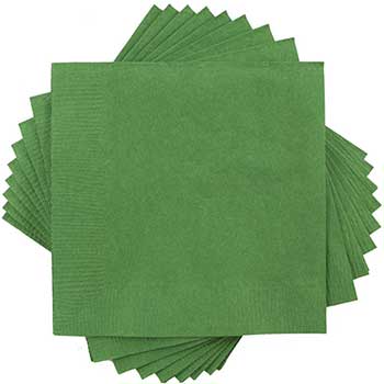JAM Paper Lunch Napkins, Medium, 6 1/2 in x 6 1/2 in, Green, 600/Pack