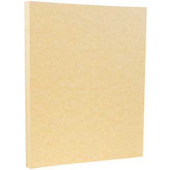 JAM Paper Parchment Paper, 24 lb, 8.5&quot; x 11&quot;, Antique Gold Recycled, 50 Sheets/Pack