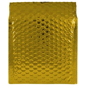 JAM Paper Bubble Padded Mailers with Self-Adhesive Closure, 6&quot; x 6 1/2&quot;, Gold Metallic, 12/Pack