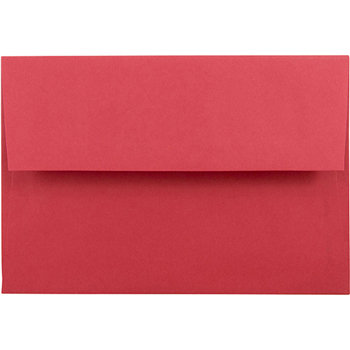 JAM Paper Recycled Invitation Booklet Envelope, A8 (5 1/2&quot; x 8 1/8&quot;) Brite Hue Red, 25/PK