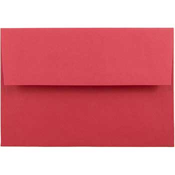 JAM Paper A8 Colored Invitation Envelopes, 5 1/2&quot; x 8 1/8&quot;, Red, Recycled, 250/BX