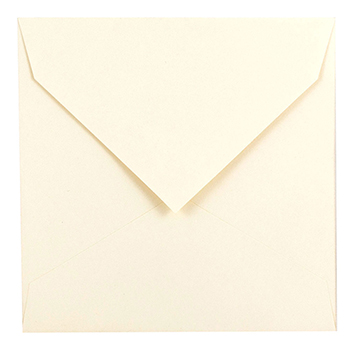 JAM Paper Square Invitation Envelopes with Euro Flap, 7 1/2&quot; x 7 1/2&quot;, Natural White, 50/BX