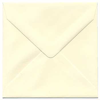 JAM Paper Square Invitation Envelopes with Euro Flap, 5&quot; x 5&quot;, Ivory, 50/PK