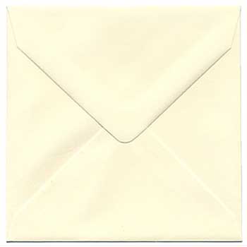 JAM Paper Square Invitation Envelopes with Euro Flap, 5&quot; x 5&quot;, Ivory, 25/PK