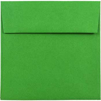 JAM Paper Square Colored Invitation Envelopes, 6&quot; x 6&quot;, Green Recycled, 50/BX