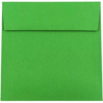JAM Paper Colored Invitation Envelopes, 6 1/2&quot; x 6 1/2&quot;, Green Recycled, 25/PK