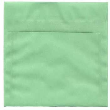 JAM Paper Translucent Vellum Envelopes, 6 1/2&quot; x 6 1/2&quot;, Mint Green, 25/PK