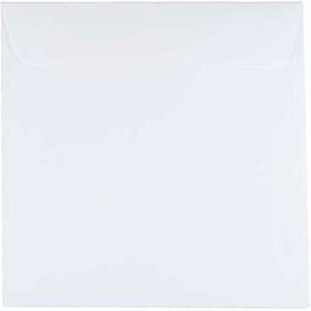 JAM Paper Square Invitation Envelopes, 7&quot; x 7&quot;, White, 100/BX