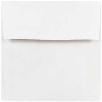 JAM Paper Square Invitation Envelopes, 5&quot; x 5&quot;, White, 100/BX