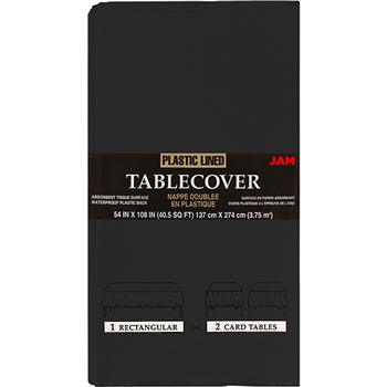 JAM Paper Rectangular Paper Table Cover - Black - 54&quot; x 108&quot; - Sold Individually