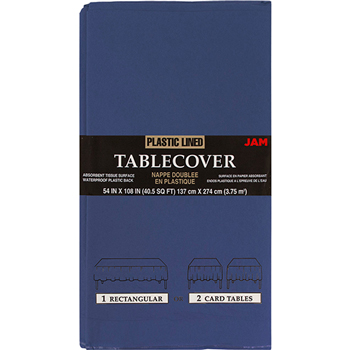 JAM Paper Table Cover, Paper, Rectangular, 108&quot; L x 54&quot; W, Blue