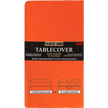 JAM Paper Rectangular Paper Table Cover - Orange - 54&quot; x 108&quot; - Sold Individually