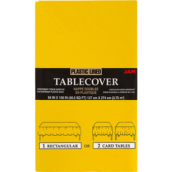 JAM Paper Table Cover, Paper, Rectangular, 108&quot; L x 54&quot; W, Yellow