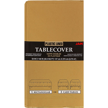 JAM Paper Table Cover, Paper, Rectangular, 108&quot; L x 54&quot; W, Gold