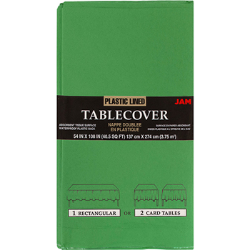 JAM Paper Table Cover, Paper, Rectangular, 108&quot; L x 54&quot; W, Green