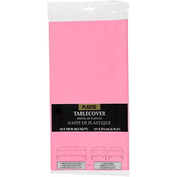 JAM Paper Rectangular Plastic Table Cover - Baby Pink - 54&quot; x 108&quot; - Sold Individually
