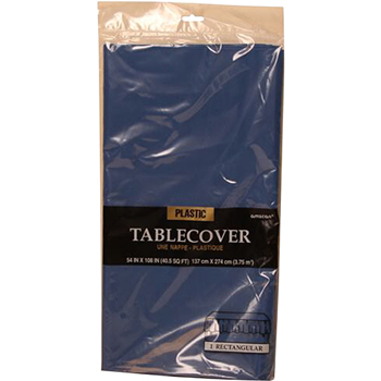 JAM Paper Table Cover, Plastic, Rectangular, 108&quot; L x 54&quot; W, Blue