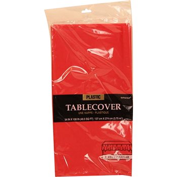 JAM Paper Rectangular Plastic Table Cover - Red - 54&quot; x 108&quot; - Sold Individually