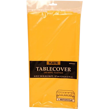 JAM Paper Plastic Rectangular Tablecover - 54&quot; x 108&quot; - Yellow - Sold Individually