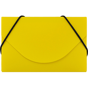 JAM Paper Plastic Business Card Holder Case, Yellow Solid, 100/PK