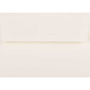 JAM Paper A6 Strathmore Invitation Envelopes, 4 3/4&quot; x 6 1/2&quot;, Natural White Laid, 25/PK
