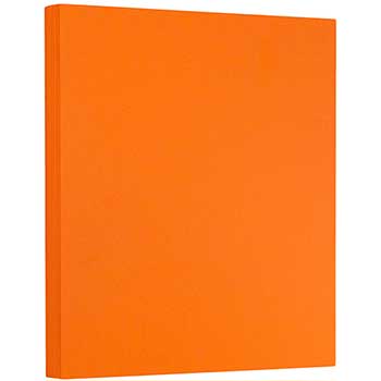 JAM Paper Extra Heavyweight Cardstock, 130 lb, 8.5&quot; x 11&quot;, Mandarin Orange, 25 Sheets/Pack
