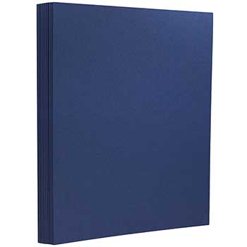 JAM Paper Extra Heavyweight Cardstock, 130 lb, 8.5&quot; x 11&quot;, Presidential Blue, 25 Sheets/Pack