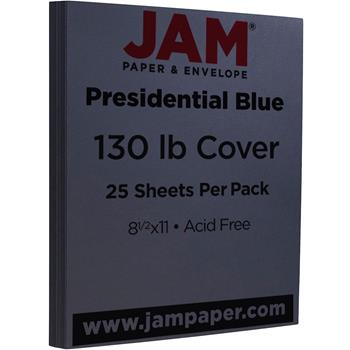 JAM Paper Extra Heavyweight Cardstock, 130 lb, 8.5&quot; x 11&quot;, Navy Blue, 25 Sheets/Pack