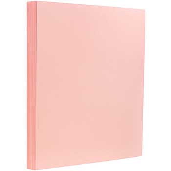 JAM Paper Extra Heavyweight Cardstock, Letter, 8 1/2&quot; x 11&quot;, 130 lb., Baby Pink, 25/PK